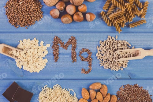 Preview: Inscription Mg And Natural Ingredients Or Products Containing Magnesium, Vitamins And Minerals