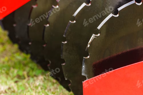 Preview: Part And Detail Of Agricultural Disk Harrow, Modern Technology In Agriculture Concept