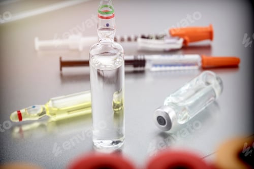 Preview: Medicine In Vials And Syringe Ready For Vaccine Injection