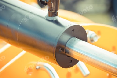Preview: Piston Or Actuator As Part Of Industrial Hydraulic And Pneumatic Mechanism In Machine. Engineering