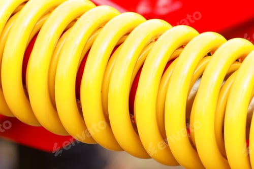 Preview: Steel Spring As Detail Of Industrial Machinery, Part Of Hydraulic Or Pneumatic Equipments