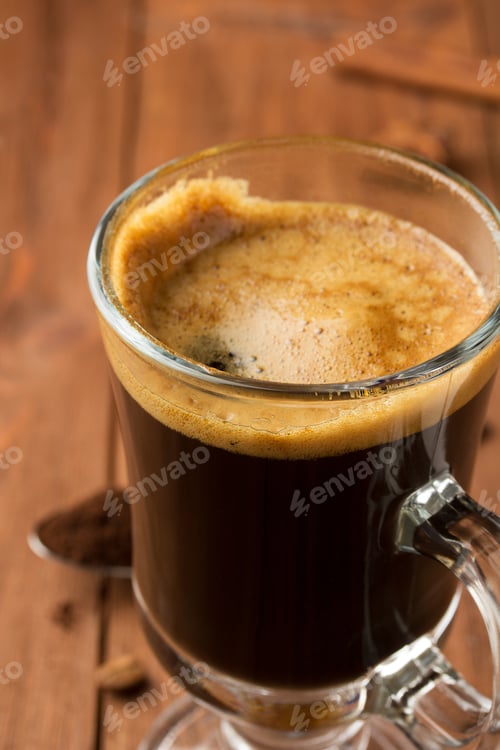 Preview: Cup Of Coffee On Wooden Background