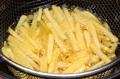 Preview: Heap Of French Fries Fried In Oil, Deep Fried, Unhealthy And Caloric Food