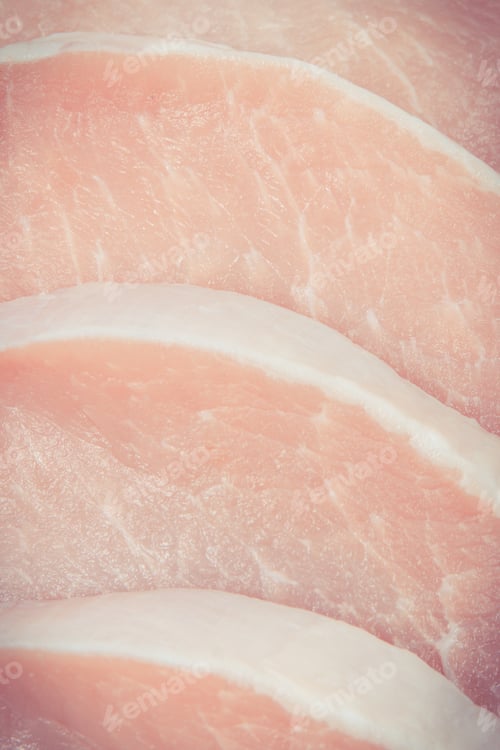 Preview: Raw Meat Pork Steaks Containing Protein For Cooking Lunch Or Dinner