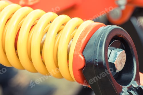 Preview: Steel Spring As Detail Of Agricultural Machinery, Part Of Hydraulic Or Pneumatic Equipments