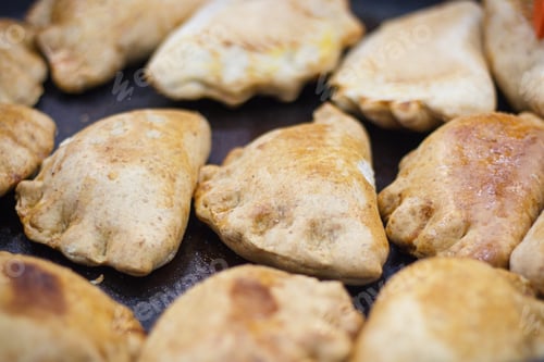 Preview: Fresh Prepared Homemade Fried Dumplings. Traditional Polish Food