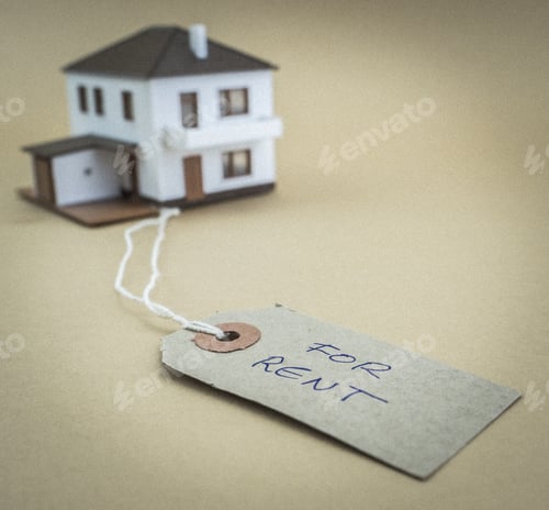 Preview: Small House With Tag Marked For Sale