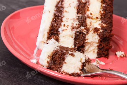 Preview: Delicious Slice of Chocolate and Vanilla Layer Cake