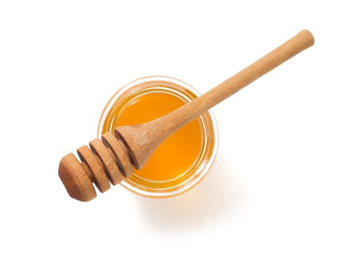 Preview: Glass Jar Of Honey And Dipper Isolated On White Background