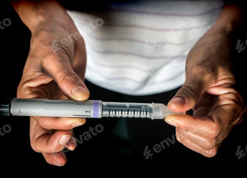 Preview: Woman Examining Treatment Of Insulin, Conceptual Image