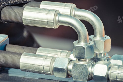 Preview: Detail And Part Of Hydraulic Or Pneumatic Mechanism In Industrial Or Agricultural Machine