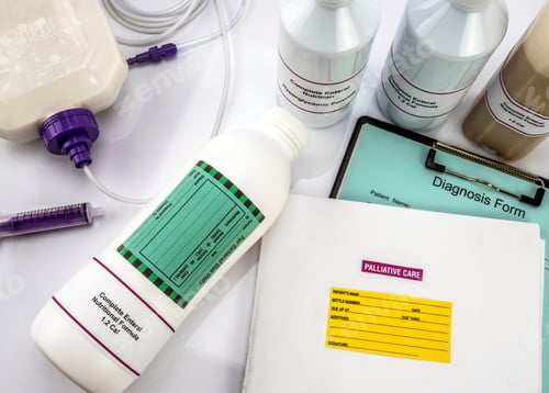 Preview: Equipment Probe Of Enteral Nutrition, Palliative Care In Hospital, Conceptual Image, Composition