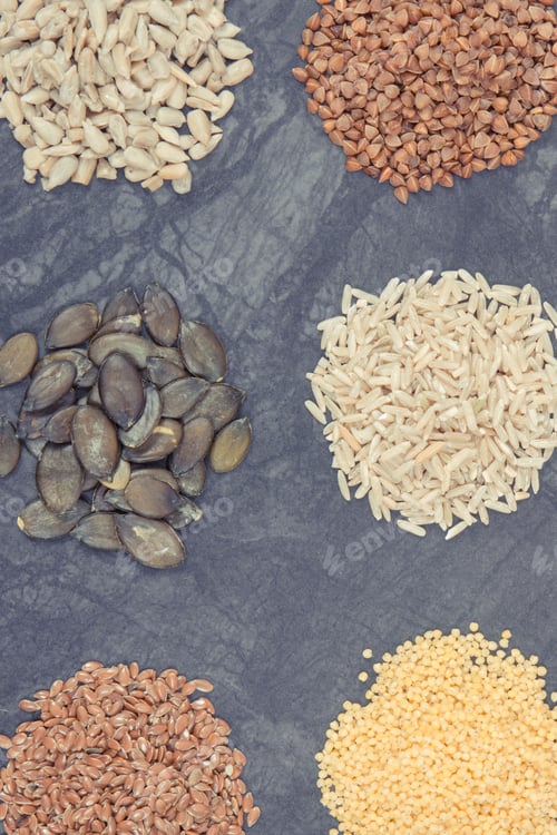 Preview: Healthy Ingredients Containing Natural Vitamins And Minerals. Beneficial Eating For Thyroid Gland