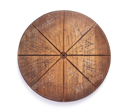 Preview: Wooden Pizza Cutting Board Isolated On White Background