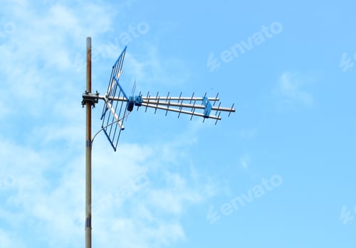 Preview: Television Antenna Home Receiver On A Blue Sky