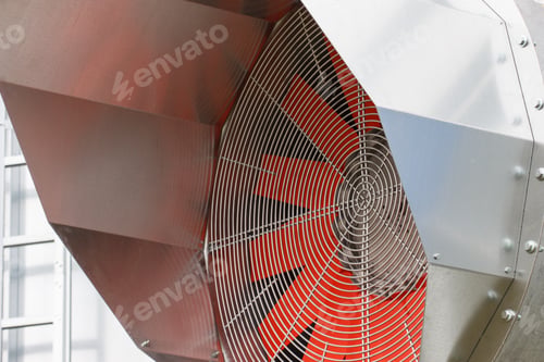 Preview: Ventilation Fan Using In Grain Dryer, Agriculture, Technology And Engineering Concept