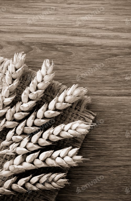 Preview: Ears Of Wheat On Wooden Background