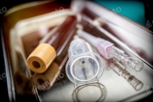 Preview: Blood Sample At A Hospital Table, Conceptual Image