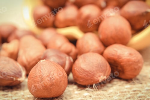 Preview: Heap Of Hazelnut As Food Containing Natural Vitamins And Minerals