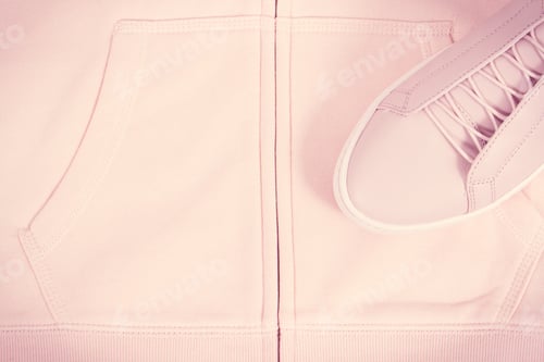 Preview: Womanly Clothing And Accessories, Pink Leather Shoes And Sweatshirt
