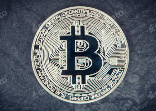 Preview: Bitcoin, Cryptocurrency Coin On Dark Background, Concept Of Modern Finance And Banking