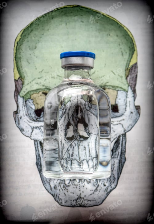 Preview: Vials On A Skull, Conceptual Image Of Life And Death