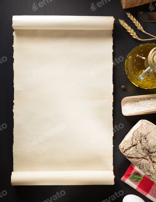 Preview: Bread And Bakery Products On Wooden Background