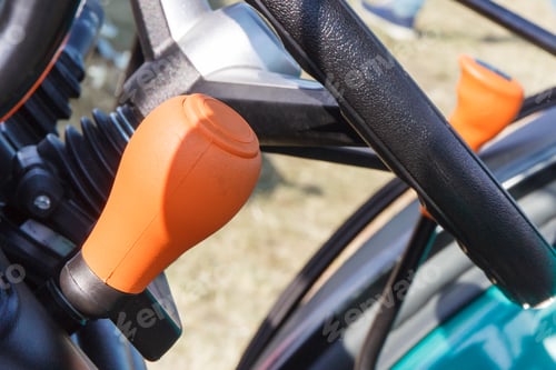 Preview: Operating Control Panels Or Levers And Steering Wheel In Forklift Or Other Agricultural Or
