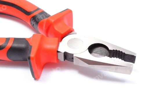 Preview: Metal Pliers Isolated On White Background, Work Tool For Engineer