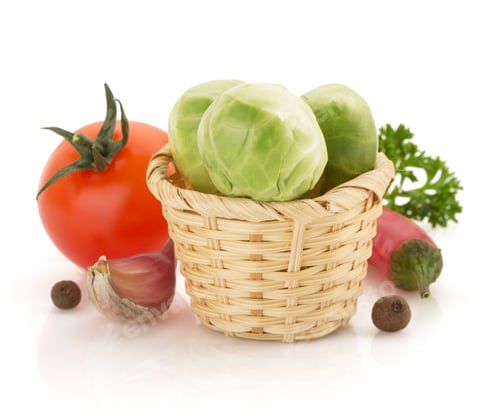 Preview: Brussels Sprouts Cabbage Isolated On White Background