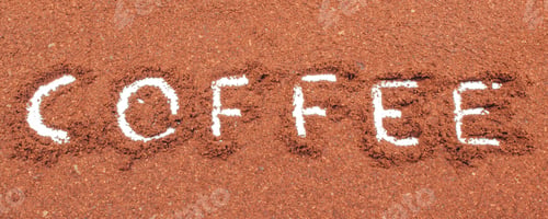 Preview: Inscription Coffee Written On Background Of Roasted Ground Coffee
