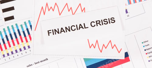 Preview: Declining Chart As Risk Of Global Financial Crisis Caused By Coronavirus. Covid-19