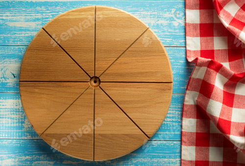 Preview: Pizza Cutting Board At Wooden Background