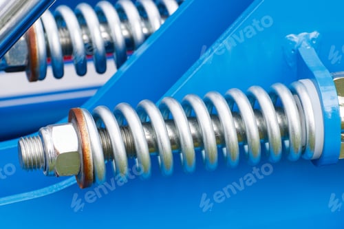 Preview: Steel Spring As Detail Of Industrial Or Agricultural Machinery, Part Of Hydraulic Or Pneumatic