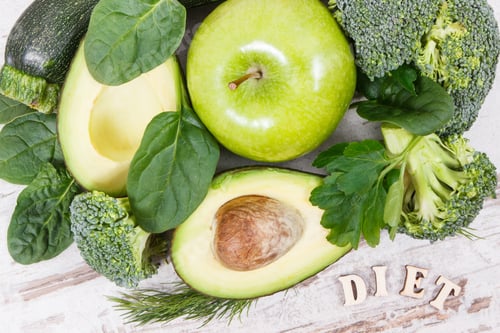 Preview: Natural Green Ingredients Or Products As Source Vitamins And Minerals, Healthy Nutrition Concept