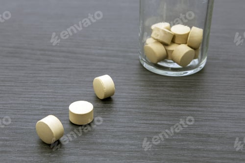 Preview: Old Glass Bottle Full Of Pills Large