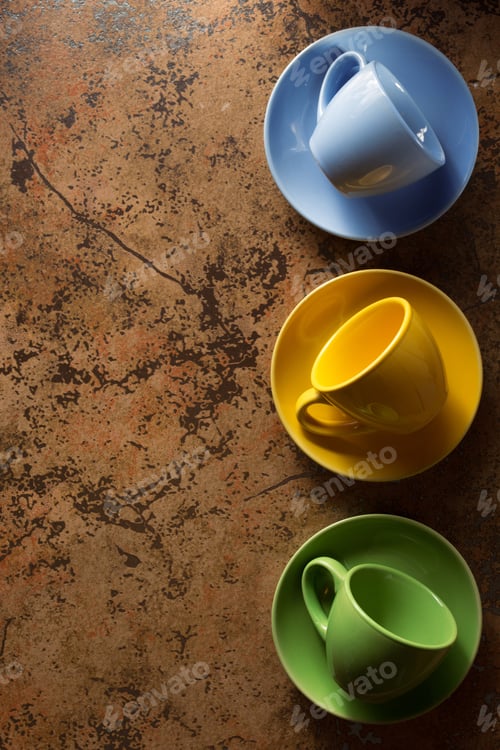 Preview: Empty Cup At Abstract Background Texture