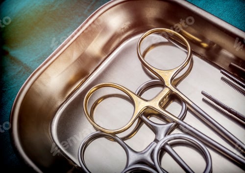 Preview: Several Scissors For Surgery In Operating Room Of A Hospital, Conceptual Image
