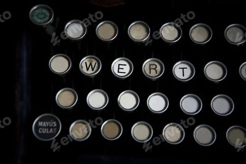Preview: Worn Keyboard Of Machine Just Write Some Letters Are