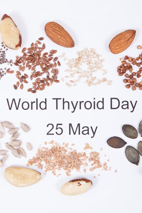 Preview: Inscription World Thyroid Day 25 May And Best Nutritious Ingredients For Healthy Thyroid. White