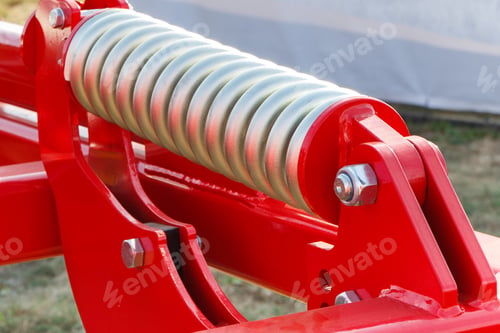 Preview: Steel Spring As Detail Of Agricultural Machinery. Part Of Hydraulic Or Pneumatic Equipments