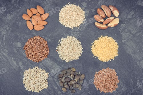 Preview: Products And Ingredients As Best Food For Healthy Thyroid. Natural Eating Containing Vitamins And