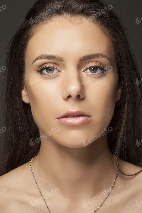Preview: Sensual Young Woman Natural Beauty Make-Up Portrait