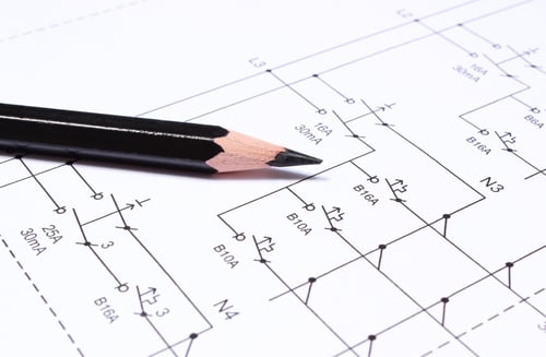 Preview: Black Pencil Lying On Electrical Diagrams, Drawing For The Projects Engineer Jobs