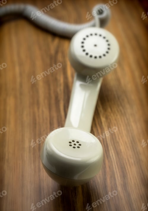 Preview: Phone Vintage On Wooden Table, Conceptual Image
