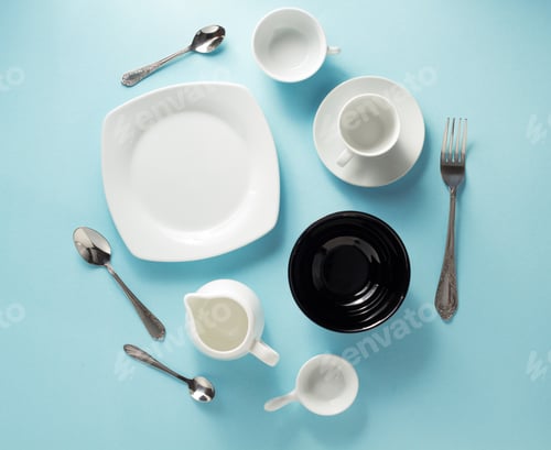 Preview: Kitchenware At Abstract Colorful Background
