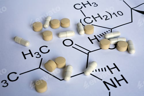 Preview: Chemistry Science Formula And Tablets, Medicine Symbol