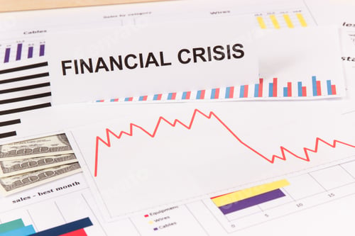 Preview: Currencies Dollar And Downward Graphs Representing Financial Crisis Caused By Coronavirus. Risk Of