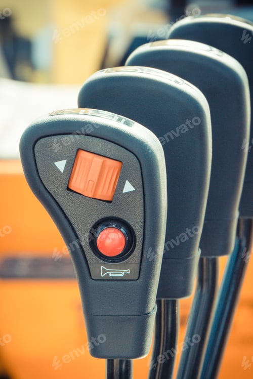 Preview: Operating Control Panels Or Levers With Buttons In Forklift Or Other Agricultural Or Industrial