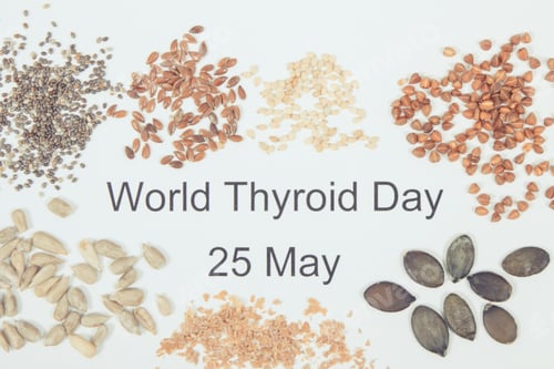 Preview: Inscription World Thyroid Day 25 May And Best Nutritious Ingredients For Healthy Thyroid. White